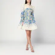 [Malina] Leoni mini dress in linen and silk S Multicolor