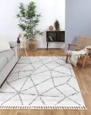 Aresa Cream Beige Geometric Rug