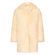 [Lou Lou De Saison] Lou Lou De Saison RUBEN Spread-collar Lamb-fur Coat 34 FR NEUTRALS