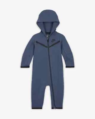 Nike Sportswear Tech Fleece Baby Full Zip Coverall 6H053 U6B - SIZE 3 MONTHS