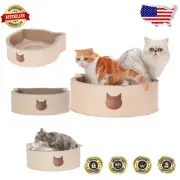 Large Cat-Headed Scratcher Bed with Reversible Function for Stylish Lounging