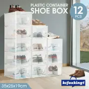 Stackable Shoe Boxes Storage Sneaker Display Case Transparent Container 12PCS