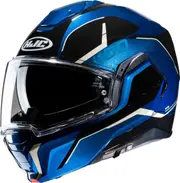 HJC i100 Lorix Helmet, black-white-blue, Size XL for Men Black White Blue