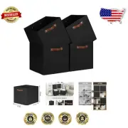Versatile 15x13 Inch Storage Baskets - Durable Foldable Organizer Bins in Black