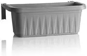 Apollo Exports International 20" Adjustable Railing Planter, Gray- Plastic