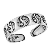 Yin-Yang Life Balance Symbol Sterling Silver Toe or Pinky Ring
