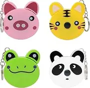 Honbay 4PCS Plastic Retractable Measure Tapes Cartoon Animal Body Measuring Tapes with Keyring for Cloth Body Tailor Sewing Craft Measuring Tools (4 Style)