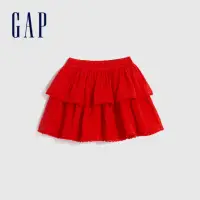 在飛比找momo購物網優惠-【GAP】女童裝 輕薄蓬蓬百摺半身褲裙-紅色(664610)