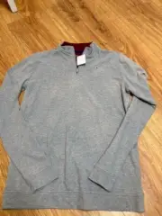 men's 1/4 zip pullover gray long sleeve NWT size XL Crown & Ivy