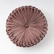 Xiao Hua Throw Pillows Velvet Pleated Round Pumpkin Couch Cushion Floor Filled Cushion for Home Sofa Chair Bed Car Decor （Brown