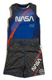 Kids Boys Nasa Space Exploration 2 Pc Tank & Shorts Set Size 4 - NEW