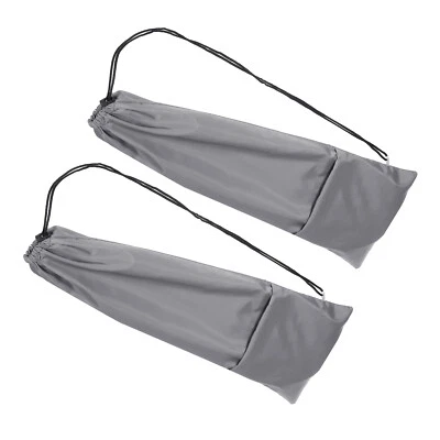 2Pcs Waterproof Oxford Badminton Racquet Cover Bag with Drawstring, Grey