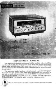 Harman Kardon TA-260 Tuner Owners Manual