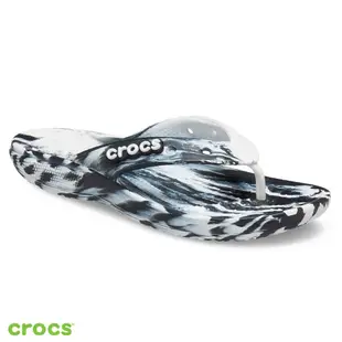 CROCS 男女 夾腳拖 拖鞋 防水 輕量 緩衝墊 經典人字拖 大理石花紋 運動達人