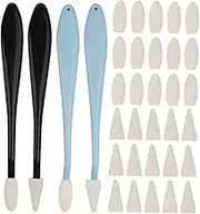 CORHAD 1Set Art Blending Stump Set with Replaceable Heads Ergonomic Rubbing Tool for Texturing Highlighting and Correcting Safe for Blending Sponges