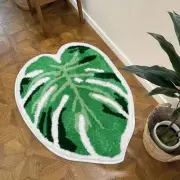 Leaf Bath Rug, Monstera Cute Bath Rug Non Slip Green Bathroom Rug Absorbent,
