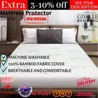 Luxury Bamboo Mattress Bed Matress Protector Waterproof Breathable Cover Double