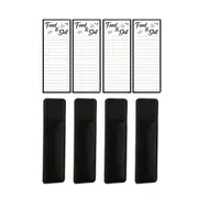 4X Magnetic Fridge Memo Pad and 4X Pen Clip Sticky Rectangular Notepad Sheet 50 Page
