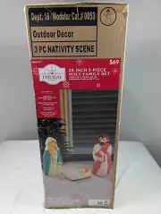 28 Inch 3 Piece Holy Family Nativity Set BLOW MOLD Mary Baby Jesus Joseph NEW