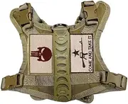 Military Tactical Harness Vest For Small Cats And Dogs Adjustable Pet Training Harness Outdoor Work Cat And Dog Harness Chihuahua Pug Durable Nylon Harness,A,XS