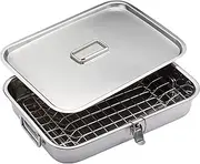 KitchenCraft Home Made BBQ/Stovetop Smoker Oven, BBQ Smoker, 37.5 x 27 cm, Silver