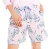 NEW PETER ALEXANDER WOMENS PINK FLORAL PAISLEY COTTON SHORTS SMALL RRP$59.95