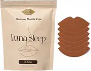 Luna sleep mouth tape, 60 pack sustainable bamboo mouth tape for sleeping and nose breathing. Medical grade, hypoallergenic Anti snoring solution sleep aid