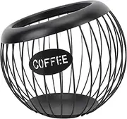 Coffee Pod Holder Wire Basket, Large Organizer for Pods, Counter Desktop Storage for Coffee Bar (Black)