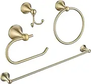FROPO 4 Piece Gold Bathroom Hardware Set - Brushed Gold Bathroom Accessories, 23.6 Inch Towel Bar | Towel Hook | Toilet Paper Holder | Hand Towel Holder
