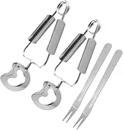 NOLITOY Stainless Steel Clip Versatile Kitchen Tool Small Tongs for Appetizers Tea Bag Tongs Steak Clamps Oyster Forks Serving Fork