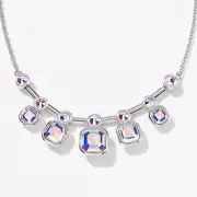 BNIB RETIRED Touchstone Crystal Square Up aurore boreale necklace