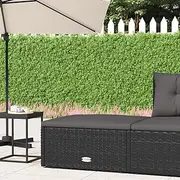 Garden Footstool with Cushion Black Poly Rattan,Rattan Garden Footstool | Durable & Comfortable Outdoor Furniture Outdoor Sectional Sofa Units