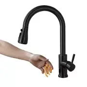 Touchless Kitchen Faucet with Pull Down Sprayer Black Kitchen Faucet Infrared...