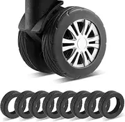 [COCKLECREEK] 8 Pack Luggage Wheel Protectors – Upgraded Silicone Suitcase Wheel Covers for Spinner Wheels & Office Chairs | Durable, Noise-Reducing & Shock-Absorbing | Fits Most Suitcases