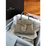 正品免運 DELVAUX 德爾沃 BRILLIANT MINI 灰色 外縫 迷你 單肩包/斜背包/手提包/郵差包