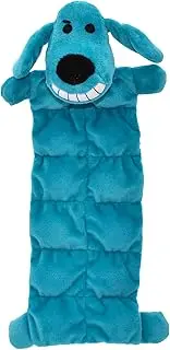 Multipet 12-Inch Squeaker Mat Soft Plush Dog Toy with 13 Squeakers, Colors May Vary