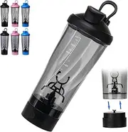 Drinkifys Blender Cup,electric protein shaker bottle,100% No Lumps,100% No Leakage,Type-C 10-Minute Fast Charging,for man woman (Black,A)