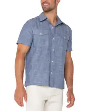 Liverpool Los Angeles Short Sleeve Button Up Chambray Shirt