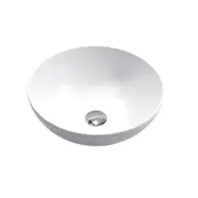400*400*135mm Matte White Ceramic Round Above Counter Basin