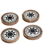 Godinger Calle Porcelain & Wood Coaster Set
