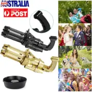 Kids Automatic Gatling Bubble Gun Toys Summer Soap Water Bubble Machine 2-in-1