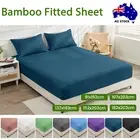 2000TC Bamboo Blend Fitted Sheet 40cm Extra Deep Pocket Ultra Soft Bed Sheets