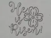 He is Risen with dogwood bloom clay stamp - Handbuild Clay Stamp fits mugs