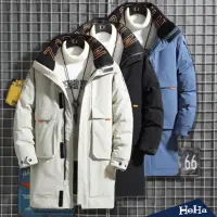 在飛比找momo購物網優惠-【Heha】加厚保暖羽絨棉外套(三色 大衣 冬天外套 保暖外