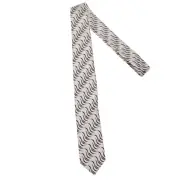 Tino Cosma NWT Neck Tie White & Black Abstract Stripes 100% Silk Made in Italy