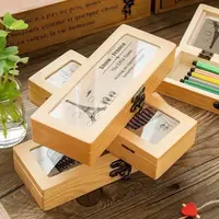 在飛比找蝦皮購物優惠-【現貨速發】鉛筆盒 創意zakka雜貨 復古實木鐵塔文具盒 