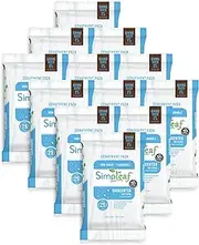 Simpleaf Flushable Wet Wipes Unscented | Plastic Free, Paraben & Alcohol Free | Hypoallergenic & Safe for Sensitive Skin | Soothing Aloe Formula | Adult Toilet Wipes (12 x 50 Counts Pack) 600 Counts