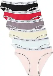 [DingLu] Women's Cotton Underwear Cheeky Bikini Comfy Panties for Womens Low Rise Briefs 6 Pack