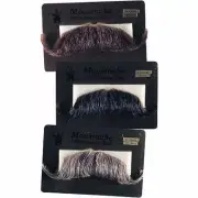 HUMAN HAIR COLONEL MAJOR MOUSTACHE DETECTIVE COSTUME HANDLEBAR LARGE MUSTACHE