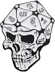 [Pinstant] Skull Skeleton Dragon Sword Fantasy Dice How Do You Wanna Do This Roll Die Want Critical Hit Dungeon Game Twenty Multi Sided Die 1.4" Enamel Pin, 1.4 Inches, Enamel, enamel
